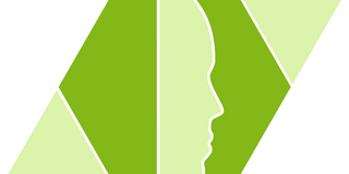 Logo Gesicht im Profil bunt